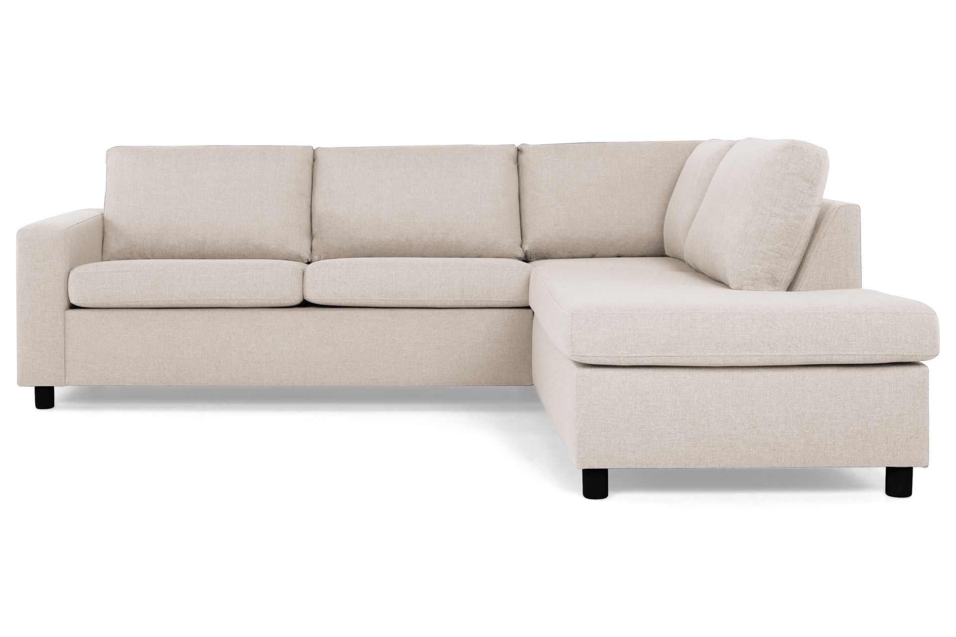 Crazy 3-seters Høyrevendt L-formet Sjeselongsofa i Stoff - Beige - Møbler - Sofaer - Sofa med sjeselong