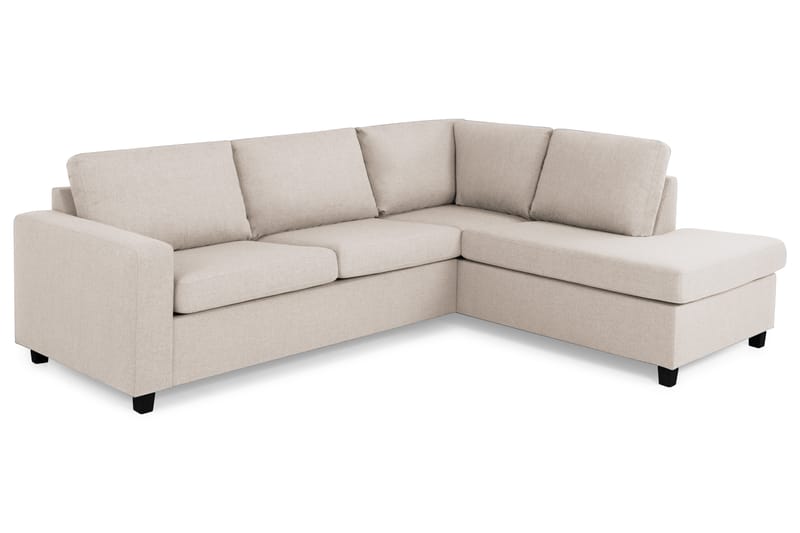 Crazy 3-seters Høyrevendt L-formet Sjeselongsofa i Stoff - Beige - Møbler - Sofaer - Sofa med sjeselong