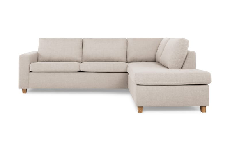 Crazy 3-seters Høyrevendt L-formet Sjeselongsofa i Stoff - Beige - Møbler - Sofaer - Sofa med sjeselong