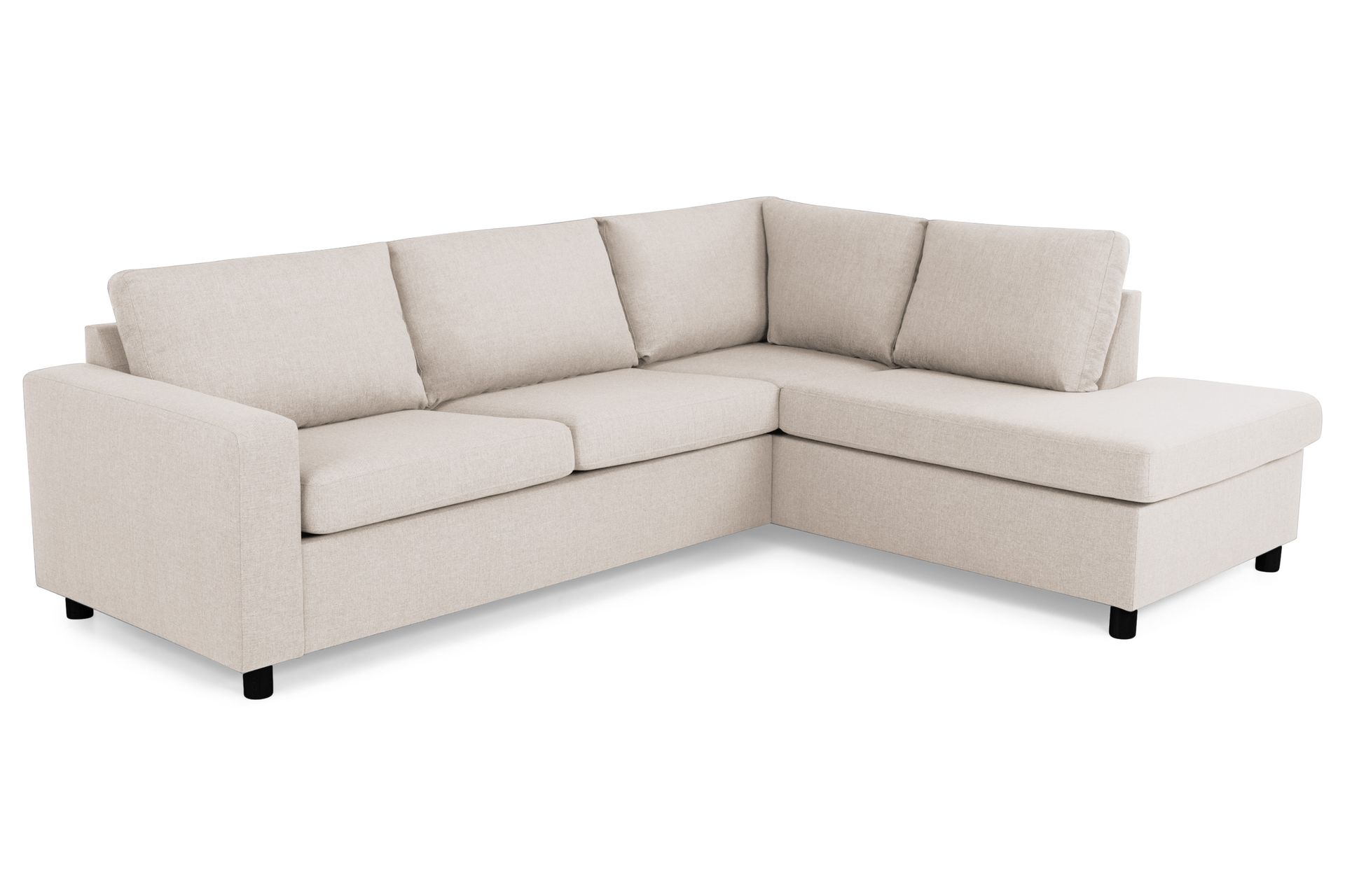 Crazy 3-seters Høyrevendt L-formet Sjeselongsofa i Stoff - Beige - Møbler - Sofaer - Sofa med sjeselong