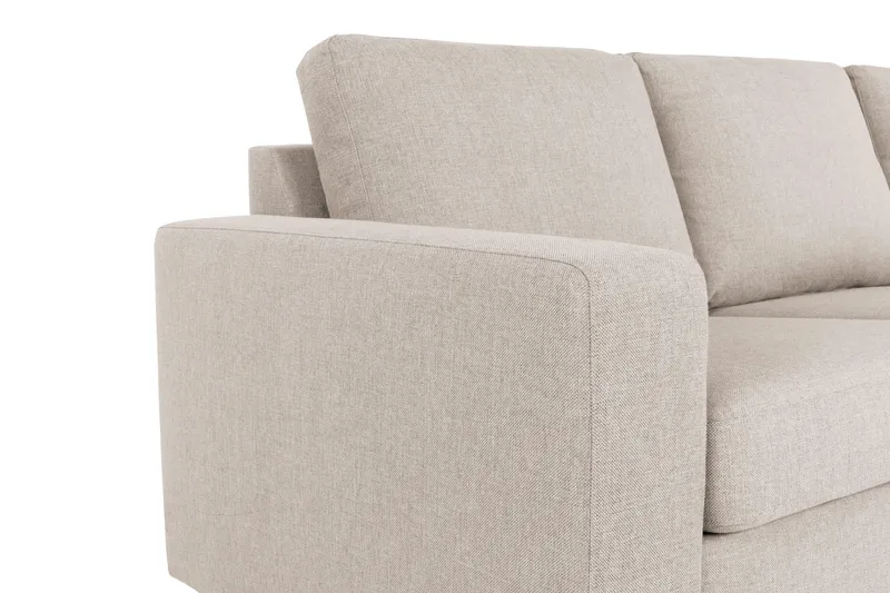 Crazy 3-seters Høyrevendt L-formet Sjeselongsofa i Stoff - Beige - Møbler - Sofaer - Sofa med sjeselong - 2 seters sofa med divan