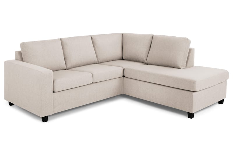 Crazy 3-seters Høyrevendt L-formet Sjeselongsofa i Stoff - Beige - Møbler - Sofaer - Sofa med sjeselong - 2 seters sofa med divan