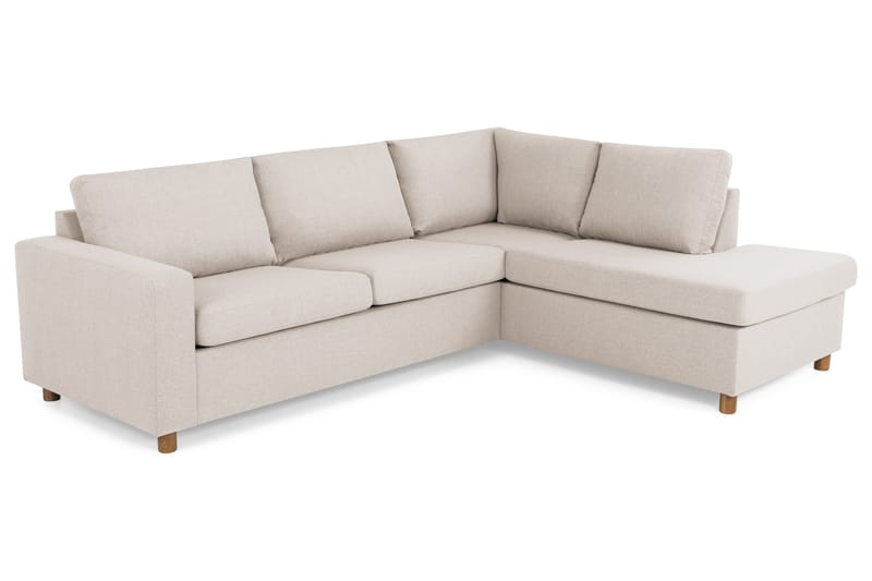 Crazy 3-seters Høyrevendt L-formet Sjeselongsofa i Stoff - Beige - Møbler - Sofaer - Sofa med sjeselong
