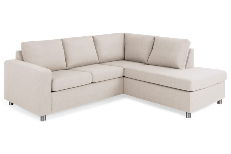Crazy 3-seters Høyrevendt L-formet Sjeselongsofa i Stoff - Beige - Møbler - Sofaer - Sofa med sjeselong