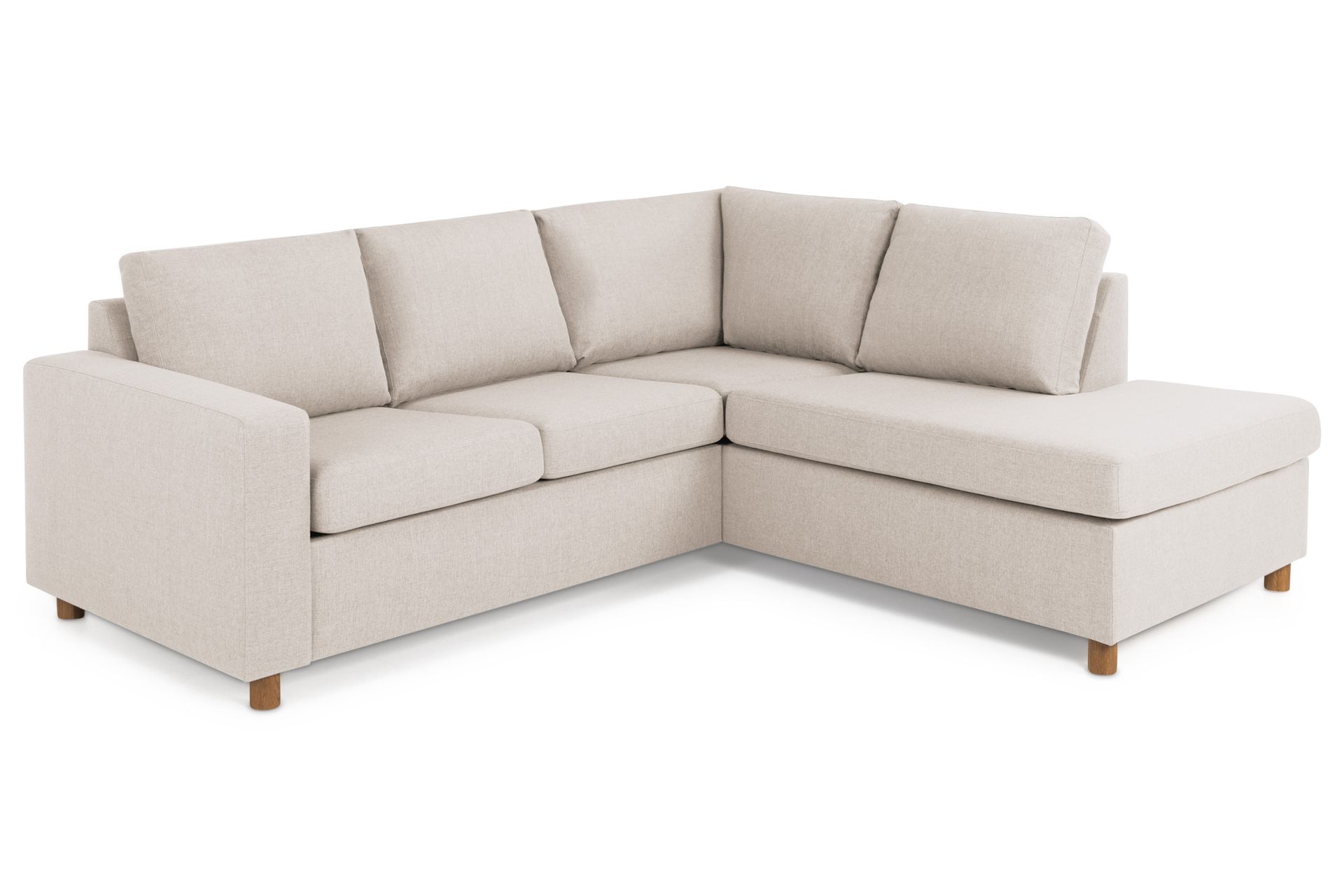 Crazy 3-seters Høyrevendt L-formet Sjeselongsofa i Stoff - Beige - Møbler - Sofaer - Sofa med sjeselong
