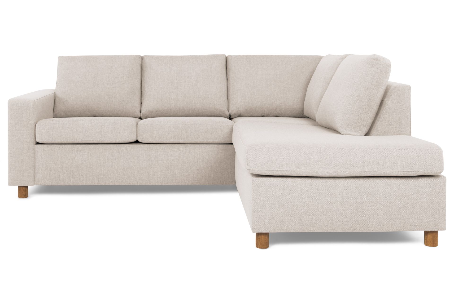Crazy 3-seters Høyrevendt L-formet Sjeselongsofa i Stoff - Beige - Møbler - Sofaer - Sofa med sjeselong