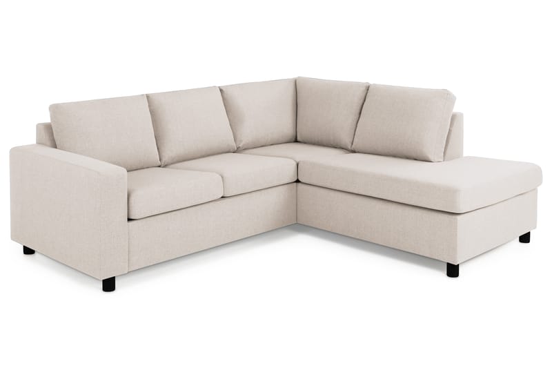 Crazy 3-seters Høyrevendt L-formet Sjeselongsofa i Stoff - Beige - Møbler - Sofaer - Sofa med sjeselong