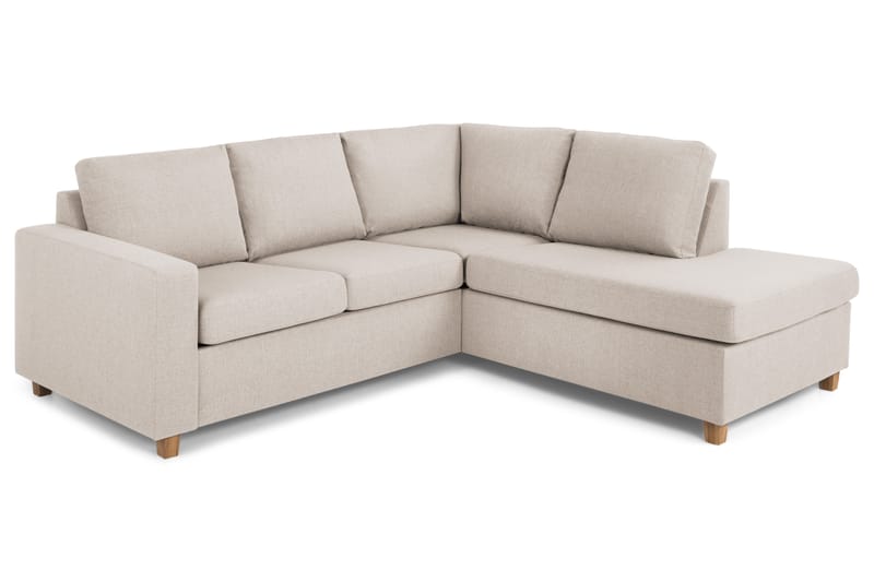 Crazy 3-seters Høyrevendt L-formet Sjeselongsofa i Stoff - Beige - Møbler - Sofaer - Sofa med sjeselong