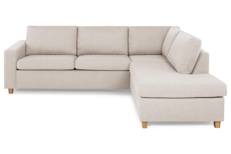 Crazy 3-seters Høyrevendt L-formet Sjeselongsofa i Stoff - Beige - Møbler - Sofaer - Sofa med sjeselong - 3 seters sofa med divan