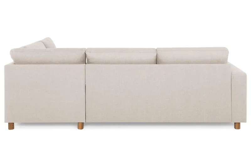 Crazy 3-seters Høyrevendt L-formet Sjeselongsofa i Stoff - Beige - Møbler - Sofaer - Sofa med sjeselong - 3 seters sofa med divan