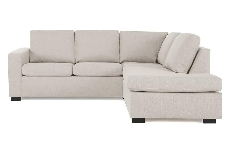 Crazy 3-seters Høyrevendt L-formet Sjeselongsofa i Stoff - Beige - Møbler - Sofaer - Sofa med sjeselong - 2 seters sofa med divan