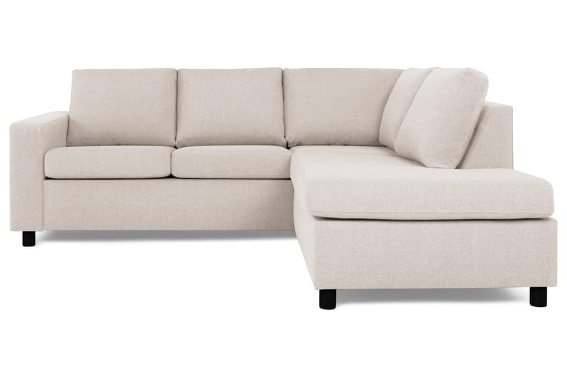 Crazy 3-seters Høyrevendt L-formet Sjeselongsofa i Stoff - Beige - Møbler - Sofaer - Sofa med sjeselong - 2 seters sofa med divan