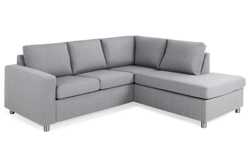 Crazy 3-seters Høyrevendt L-formet Sjeselongsofa i Stoff - Grå - Møbler - Sofaer - Sofa med sjeselong - 2 seters sofa med divan