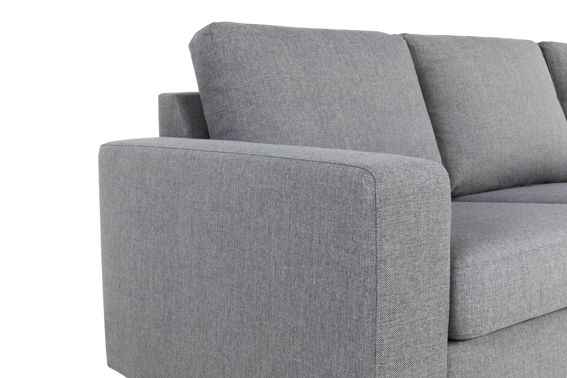 Crazy 3-seters Høyrevendt L-formet Sjeselongsofa i Stoff - Grå - Møbler - Sofaer - Sofa med sjeselong