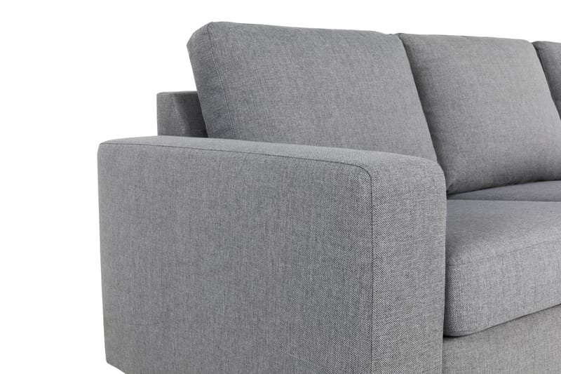 Crazy 3-seters Høyrevendt L-formet Sjeselongsofa i Stoff - Grå - Møbler - Sofaer - Sofa med sjeselong