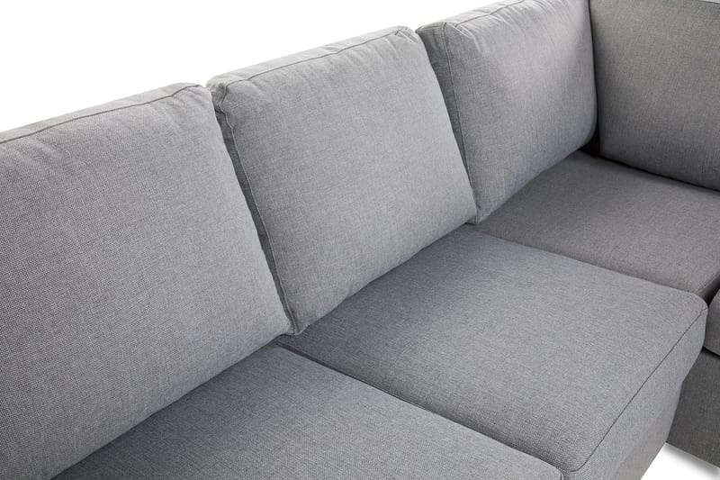 Crazy 3-seters Høyrevendt L-formet Sjeselongsofa i Stoff - Grå - Møbler - Sofaer - Sofa med sjeselong