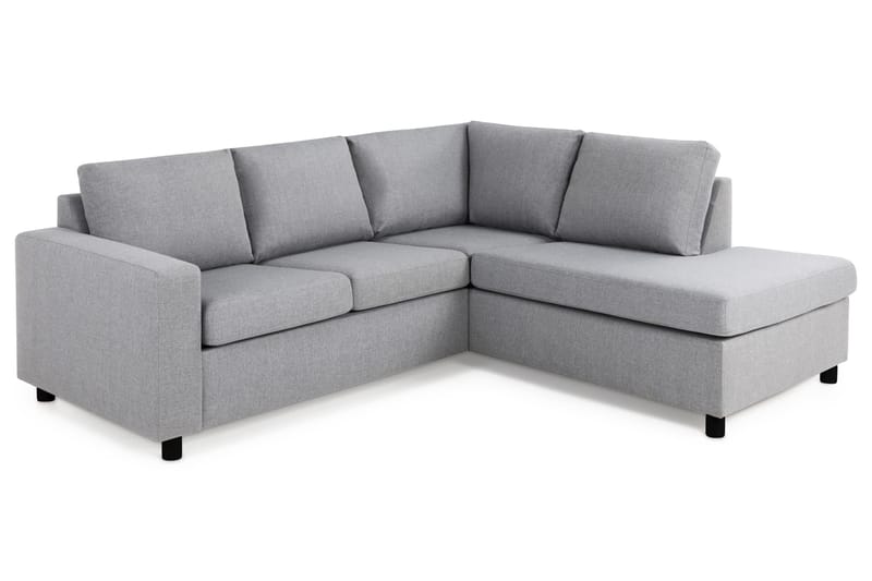 Crazy 3-seters Høyrevendt L-formet Sjeselongsofa i Stoff - Grå - Møbler - Sofaer - Sofa med sjeselong - 2 seters sofa med divan