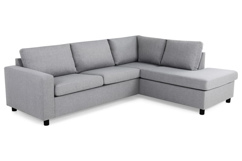 Crazy 3-seters Høyrevendt L-formet Sjeselongsofa i Stoff - Grå - Møbler - Sofaer - Sofa med sjeselong