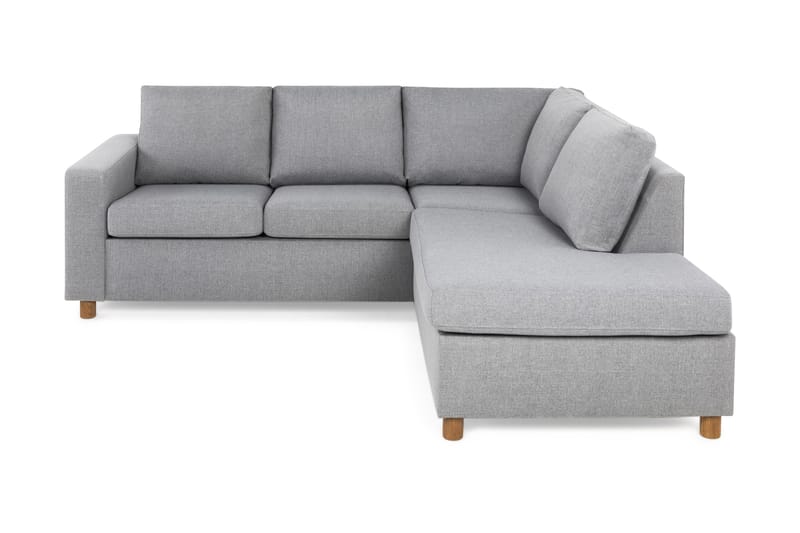Crazy 3-seters Høyrevendt L-formet Sjeselongsofa i Stoff - Grå - Møbler - Sofaer - Sofa med sjeselong