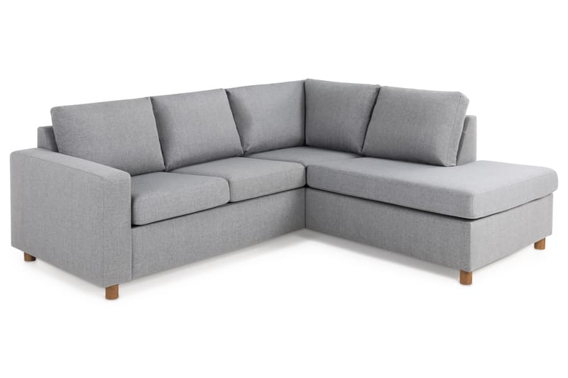 Crazy 3-seters Høyrevendt L-formet Sjeselongsofa i Stoff - Grå - Møbler - Sofaer - Sofa med sjeselong