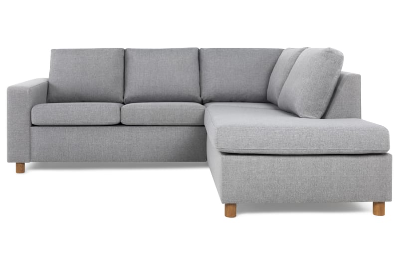 Crazy 3-seters Høyrevendt L-formet Sjeselongsofa i Stoff - Grå - Møbler - Sofaer - Sofa med sjeselong