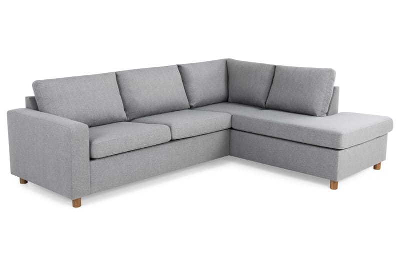 Crazy 3-seters Høyrevendt L-formet Sjeselongsofa i Stoff - Grå - Møbler - Sofaer - Sofa med sjeselong
