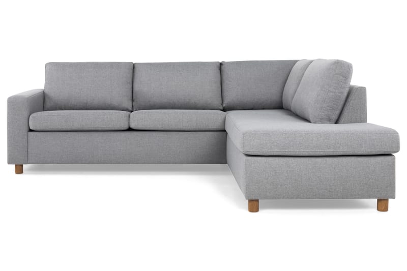 Crazy 3-seters Høyrevendt L-formet Sjeselongsofa i Stoff - Grå - Møbler - Sofaer - Sofa med sjeselong