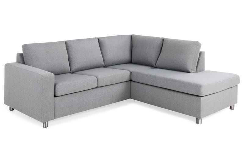 Crazy 3-seters Høyrevendt L-formet Sjeselongsofa i Stoff - Grå - Møbler - Sofaer - Sofa med sjeselong