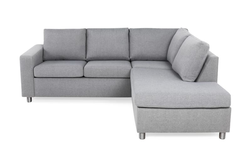 Crazy 3-seters Høyrevendt L-formet Sjeselongsofa i Stoff - Grå - Møbler - Sofaer - Sofa med sjeselong