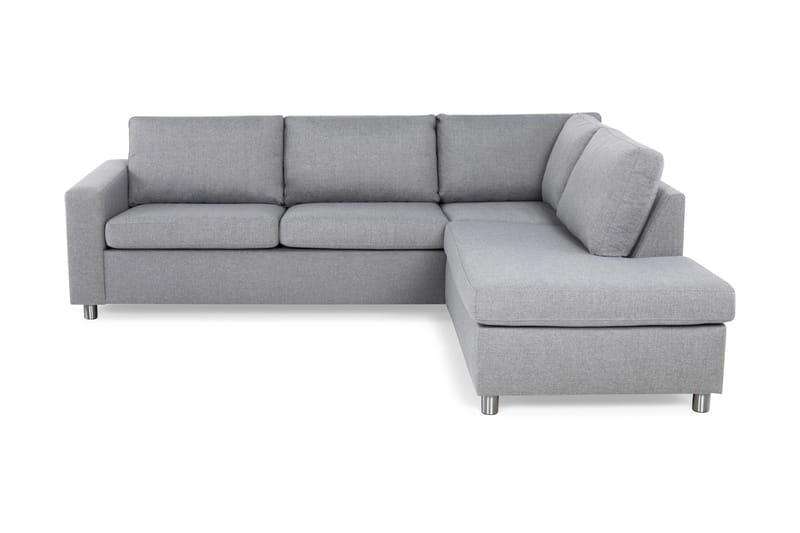 Crazy 3-seters Høyrevendt L-formet Sjeselongsofa i Stoff - Grå - Møbler - Sofaer - Sofa med sjeselong