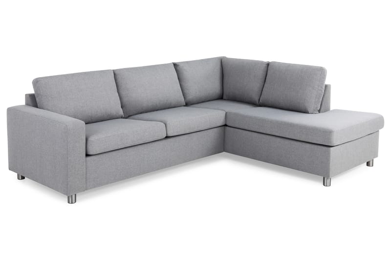 Crazy 3-seters Høyrevendt L-formet Sjeselongsofa i Stoff - Grå - Møbler - Sofaer - Sofa med sjeselong
