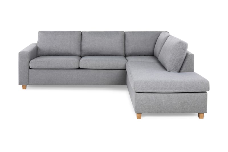 Crazy 3-seters Høyrevendt L-formet Sjeselongsofa i Stoff - Grå - Møbler - Sofaer - Sofa med sjeselong