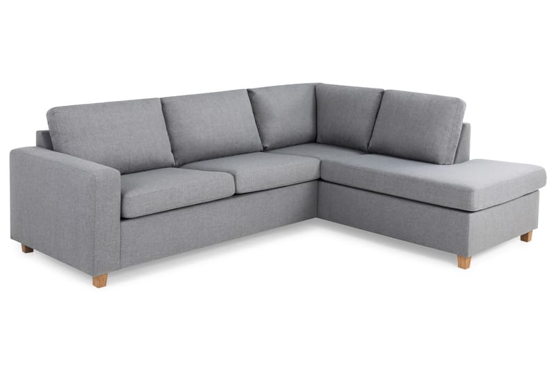 Crazy 3-seters Høyrevendt L-formet Sjeselongsofa i Stoff - Grå - Møbler - Sofaer - Sofa med sjeselong