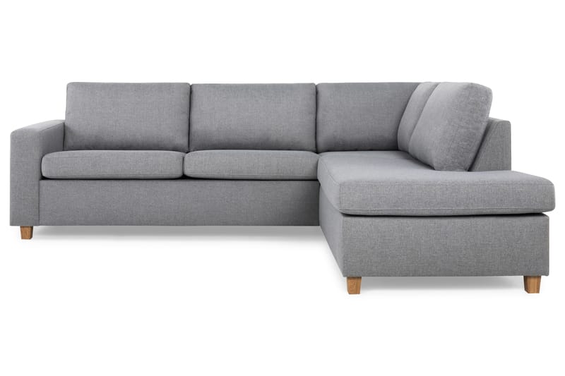 Crazy 3-seters Høyrevendt L-formet Sjeselongsofa i Stoff - Grå - Møbler - Sofaer - Sofa med sjeselong