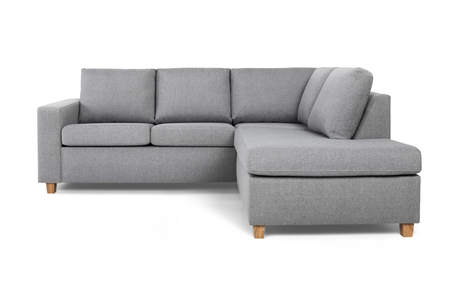 Crazy 3-seters Høyrevendt L-formet Sjeselongsofa i Stoff - Grå - Møbler - Sofaer - Sofa med sjeselong