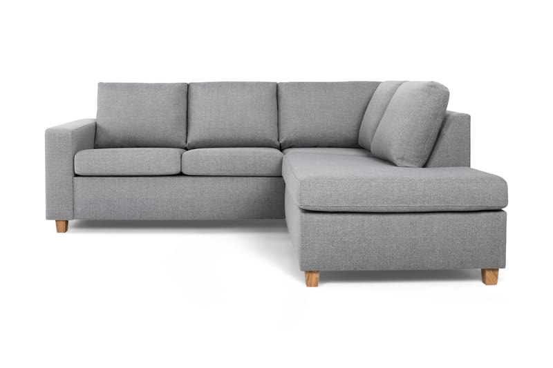 Crazy 3-seters Høyrevendt L-formet Sjeselongsofa i Stoff - Grå - Møbler - Sofaer - Sofa med sjeselong