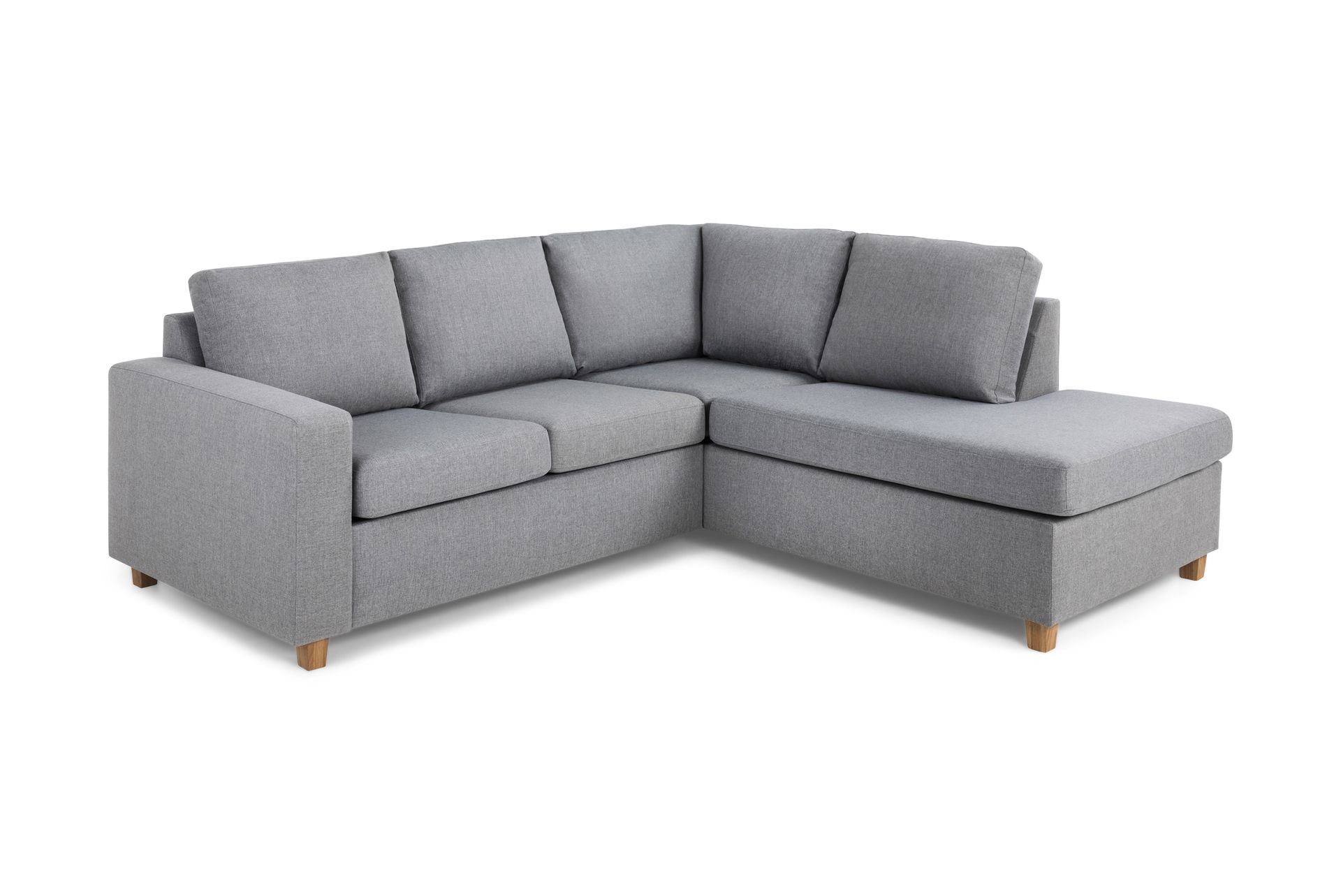 Crazy 3-seters Høyrevendt L-formet Sjeselongsofa i Stoff - Grå - Møbler - Sofaer - Sofa med sjeselong