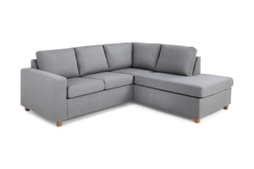 Crazy 3-seters Høyrevendt L-formet Sjeselongsofa i Stoff - Grå - Møbler - Sofaer - Sofa med sjeselong