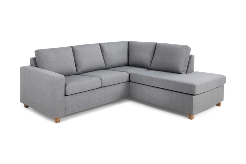 Crazy 3-seters Høyrevendt L-formet Sjeselongsofa i Stoff - Grå - Møbler - Sofaer - Sofa med sjeselong