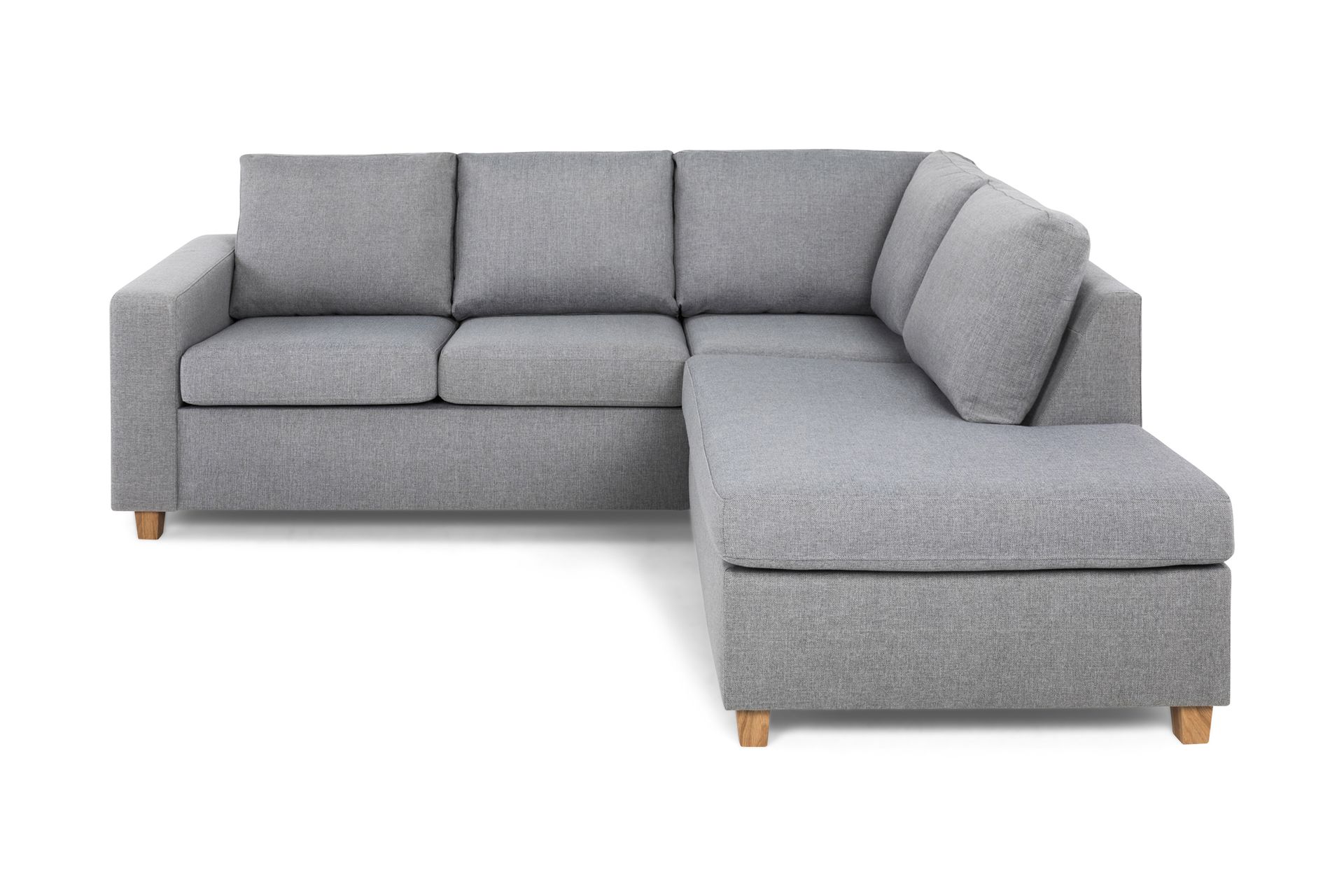 Crazy 3-seters Høyrevendt L-formet Sjeselongsofa i Stoff - Grå - Møbler - Sofaer - Sofa med sjeselong