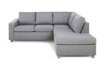 Crazy 3-seters Høyrevendt L-formet Sjeselongsofa i Stoff - Grå - Møbler - Sofaer - Sofa med sjeselong