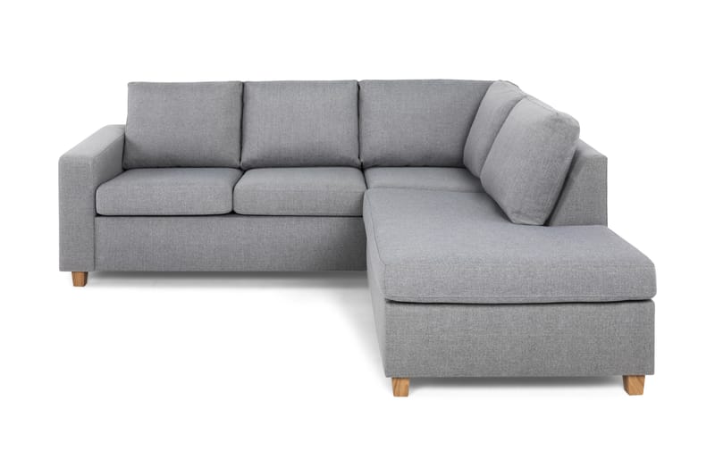 Crazy 3-seters Høyrevendt L-formet Sjeselongsofa i Stoff - Grå - Møbler - Sofaer - Sofa med sjeselong