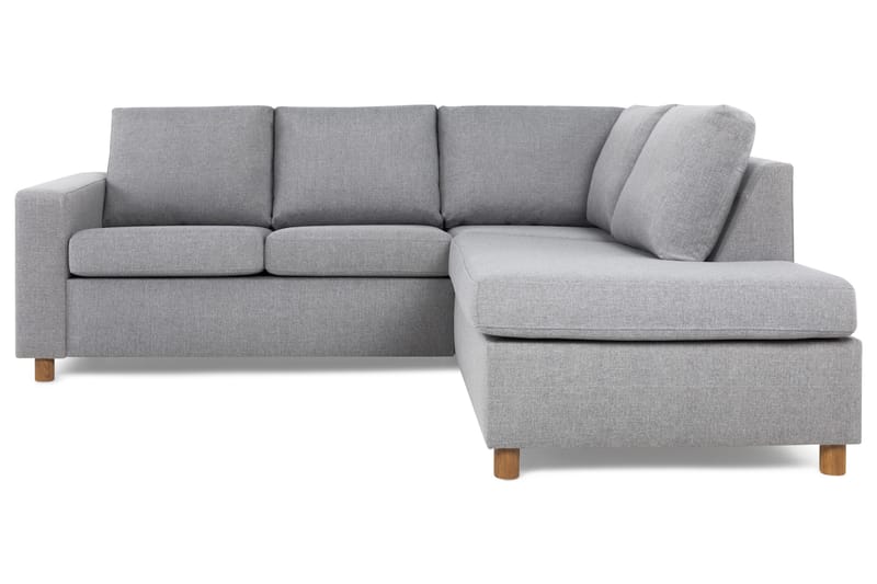 Crazy 3-seters Høyrevendt L-formet Sjeselongsofa i Stoff - Grå - Møbler - Sofaer - Sofa med sjeselong - 2 seters sofa med divan