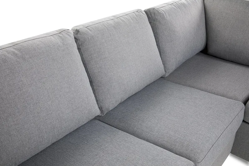 Crazy 3-seters Høyrevendt L-formet Sjeselongsofa i Stoff - Grå - Møbler - Sofaer - Sofa med sjeselong - 2 seters sofa med divan
