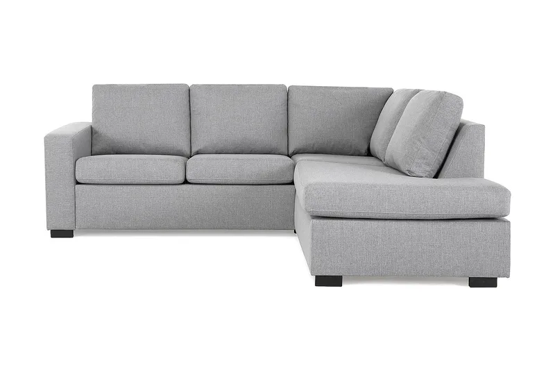Crazy 3-seters Høyrevendt L-formet Sjeselongsofa i Stoff - Grå - Møbler - Sofaer - Sofa med sjeselong - 2 seters sofa med divan
