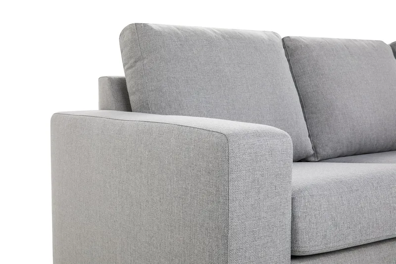 Crazy 3-seters Høyrevendt L-formet Sjeselongsofa i Stoff - Grå - Møbler - Sofaer - Sofa med sjeselong - 2 seters sofa med divan