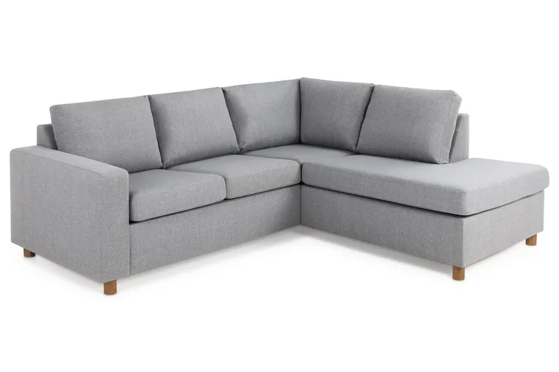 Crazy 3-seters Høyrevendt L-formet Sjeselongsofa i Stoff - Grå - Møbler - Sofaer - Sofa med sjeselong - 2 seters sofa med divan