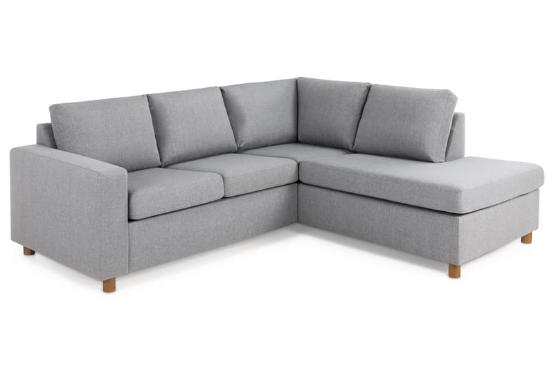 Crazy 3-seters Høyrevendt L-formet Sjeselongsofa i Stoff - Grå - Møbler - Sofaer - Sofa med sjeselong - 2 seters sofa med divan