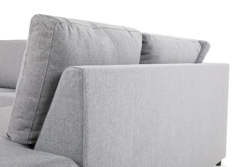 Crazy 3-seters Høyrevendt L-formet Sjeselongsofa i Stoff - Grå - Møbler - Sofaer - Sofa med sjeselong - 2 seters sofa med divan