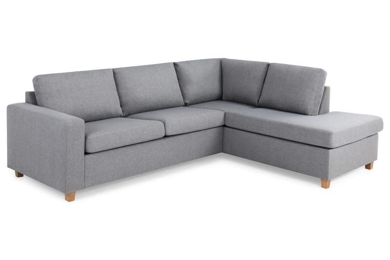 Crazy 3-seters Høyrevendt L-formet Sjeselongsofa i Stoff - Grå - Møbler - Sofaer - Sofa med sjeselong - 3 seters sofa med divan